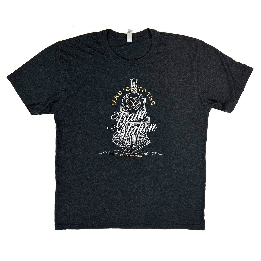 Next Level Yellowstone Take Em To The Train Station Graphic Tee Charcoal Mens L